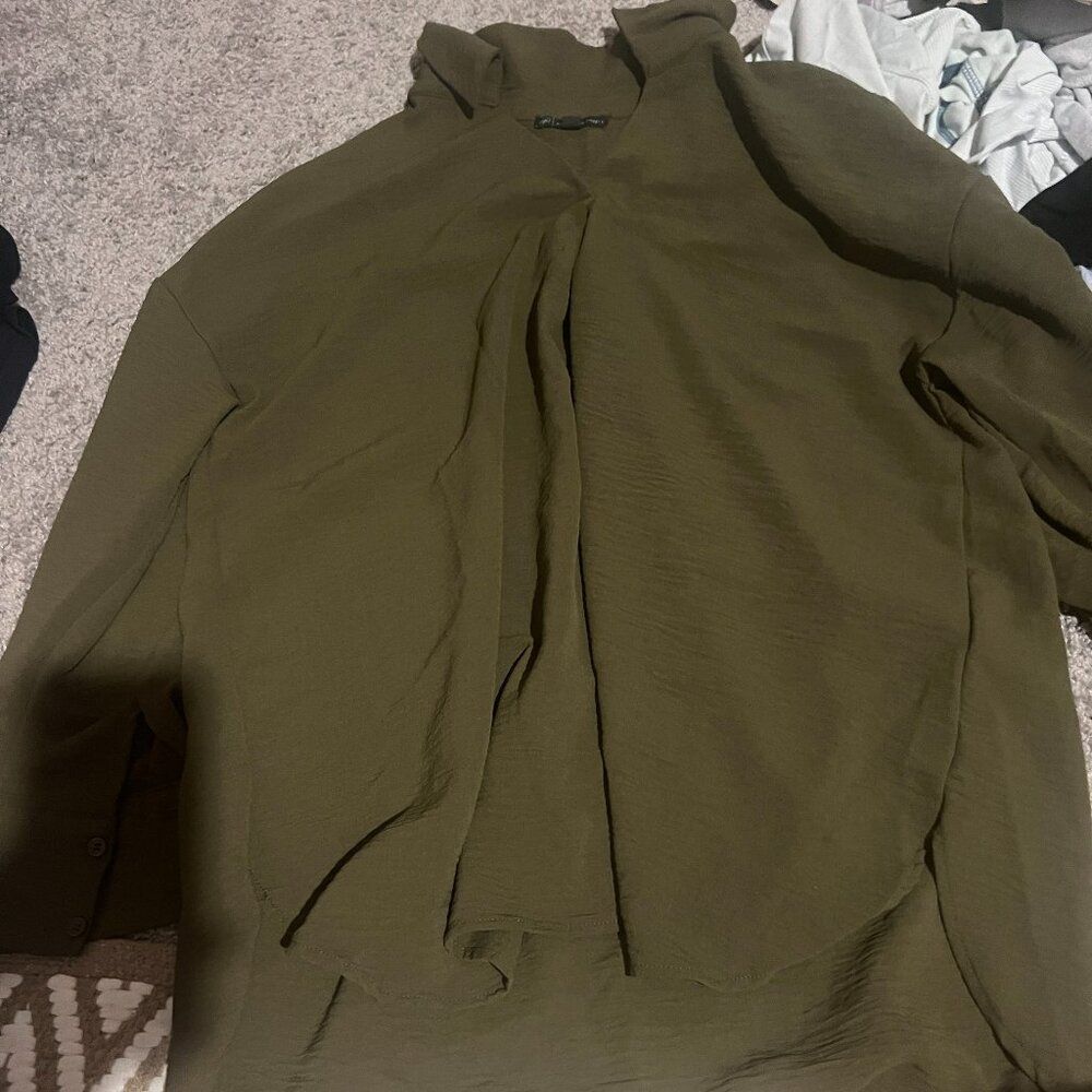 Adrianna Papell green blouse M